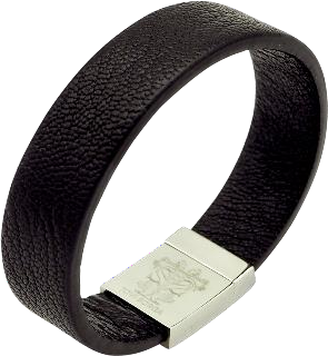Black leather smart bracelet