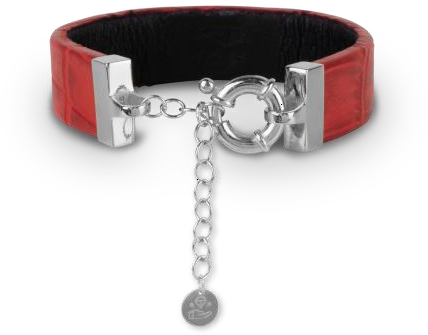 Red leather contactless bracelet